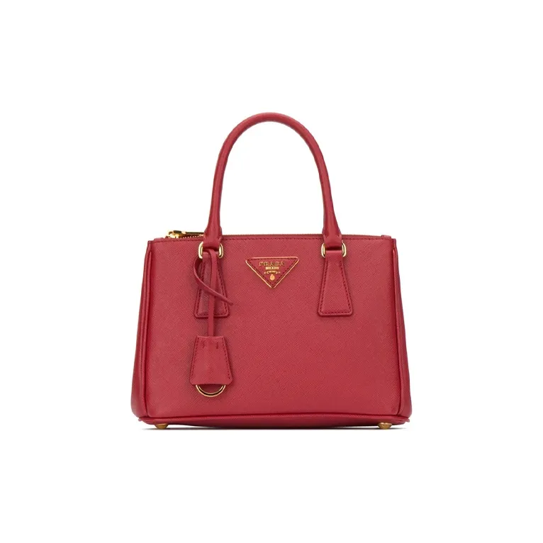 PRADA Leather Handbag Mini Unisex Red-0