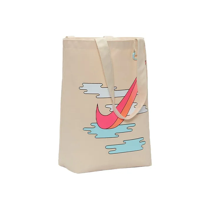 Nike Heritage Cotton Tote Bag Shopping Bag Shoulder Bags Unisex Beige-2