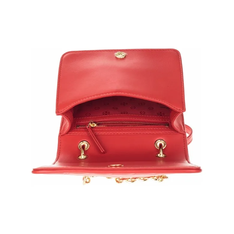 TORY BURCH Lambskin Shoulder Bag Crossbody Bag Mini Women's Orange Red-4
