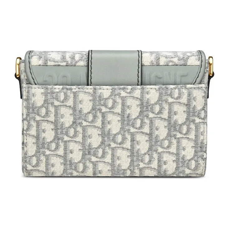 DIOR 30 Montaigne Collection Jacquard With Leather Box Bag, Shoulder Bag, Crossbody Bag Women's Gray-3