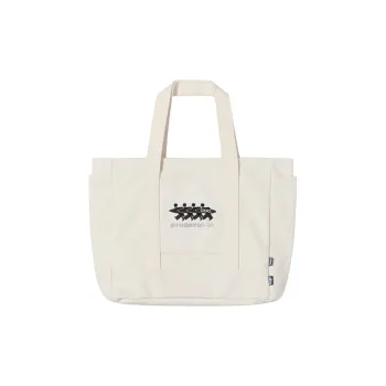 Stussy CDG Collaboration Canvas Tote Bag, Shopping Bag, Canvas Bag, One Shoulder Handbag Regular Unisex White