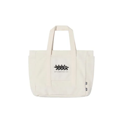 Stussy CDG Collaboration Canvas Tote Bag, Shopping Bag, Canvas Bag, One Shoulder Handbag Regular Unisex White