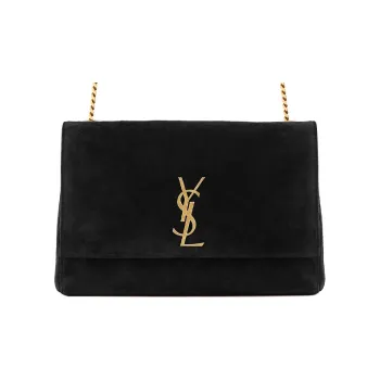 SAINT LAURENT KATE Calfskin Lambskin Patchwork With Suede Leather Crossbody Bag Shoulder Bag Women's Black
