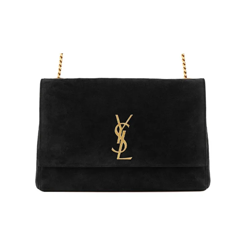 SAINT LAURENT KATE Calfskin Lambskin With Suede Leather Crossbody Bag, Shoulder Bag Women's Black-0