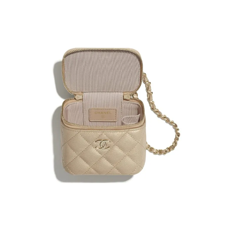 CHANEL Caviar Calfskin Shoulder Bag, Crossbody Bag Women's Light Umber-2