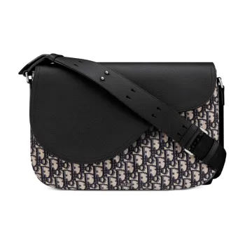 DIOR Saddle Cow Leather Saddle Bag Shoulder Bag Crossbody Bag Men's Beige/Black