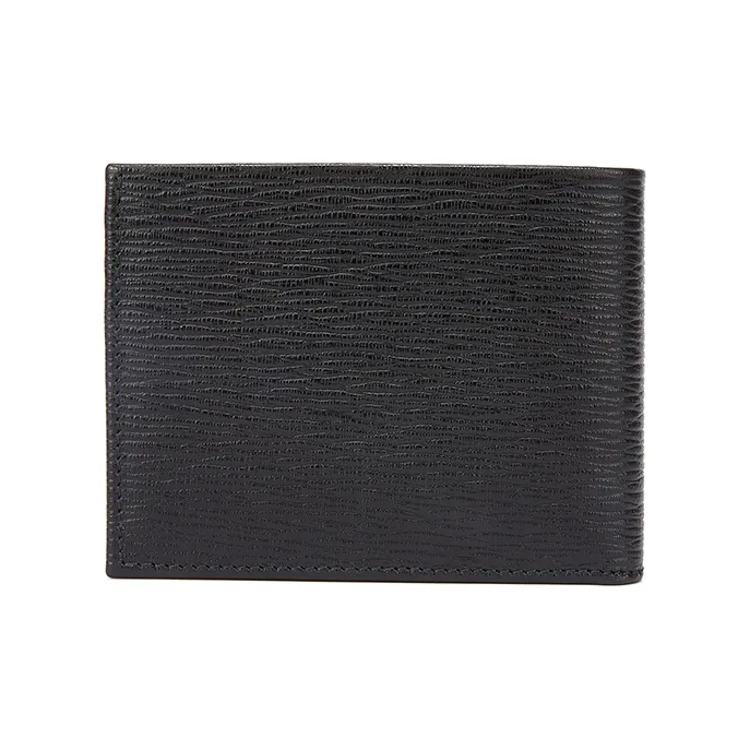 FERRAGAMO Leather Wallet Men's Black Blue-1
