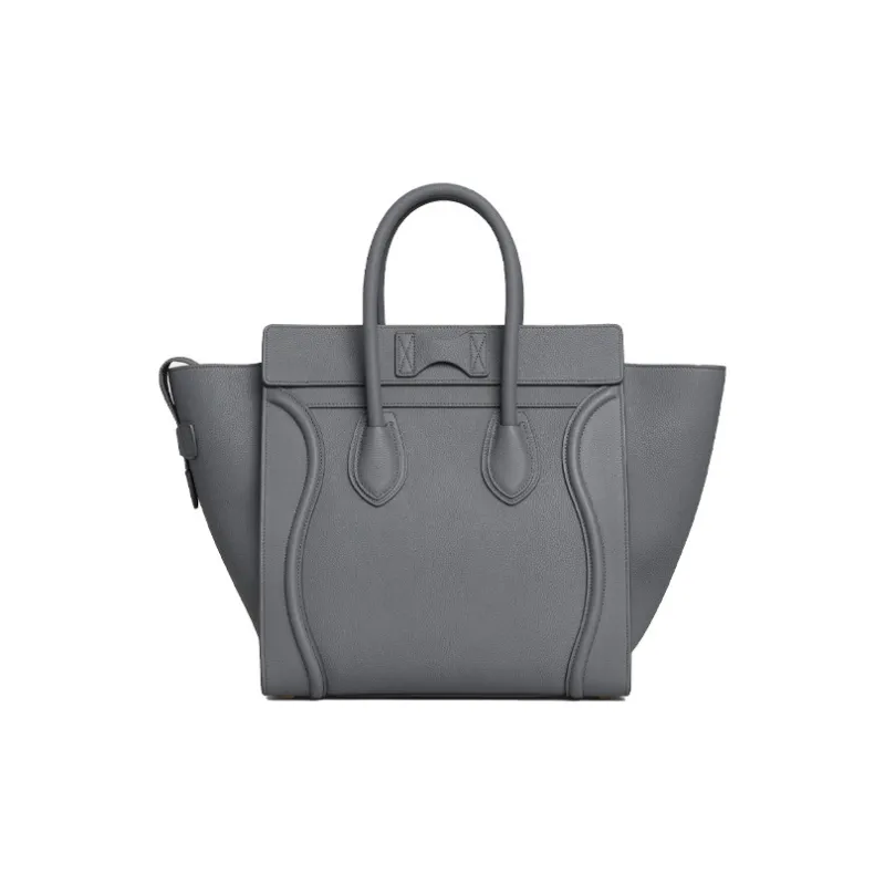 CELINE Luggage Calfskin Smile Bag One Shoulder Handbag Mini Women's Charcoal Gray-2