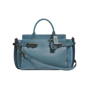 COACH Swagger Leather Shoulder Bag, Crossbody Bag, Handbag Tubas Women's Denim