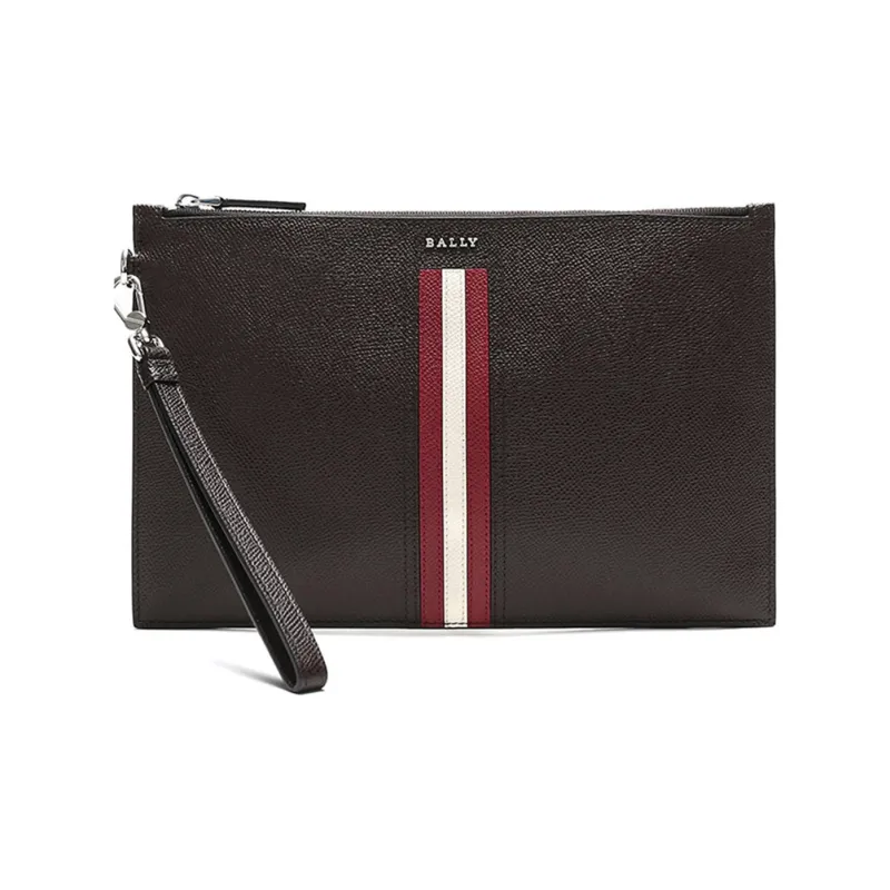 BALLY Leather Clutch Men's Coffee-0