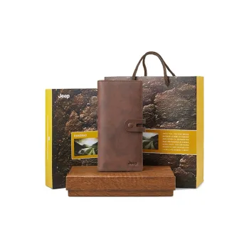 Jeep Cow Leather Wallet Regular Men's Light Brown