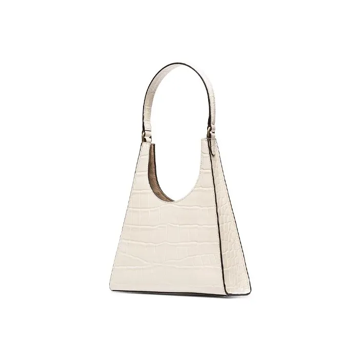 Staud Leather Shoulder Bag Women's Cream White-1
