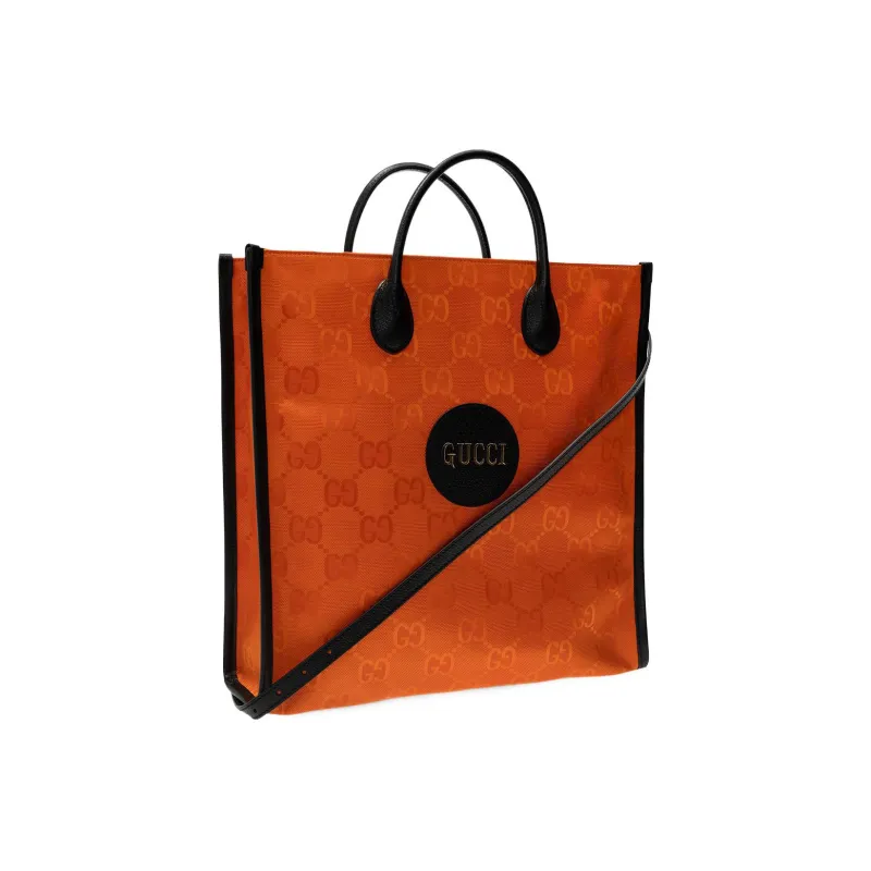 GUCCI Off The Grid Leather Shoulder Bag, Crossbody Bag, Handbag Unisex Orange & Black-1