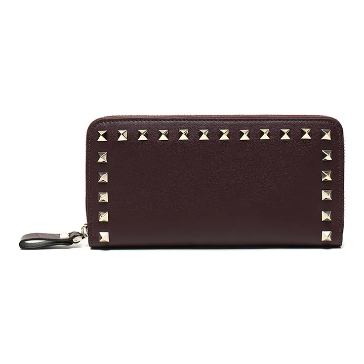 Valentino Leather Wallet Women's Deep Red-3