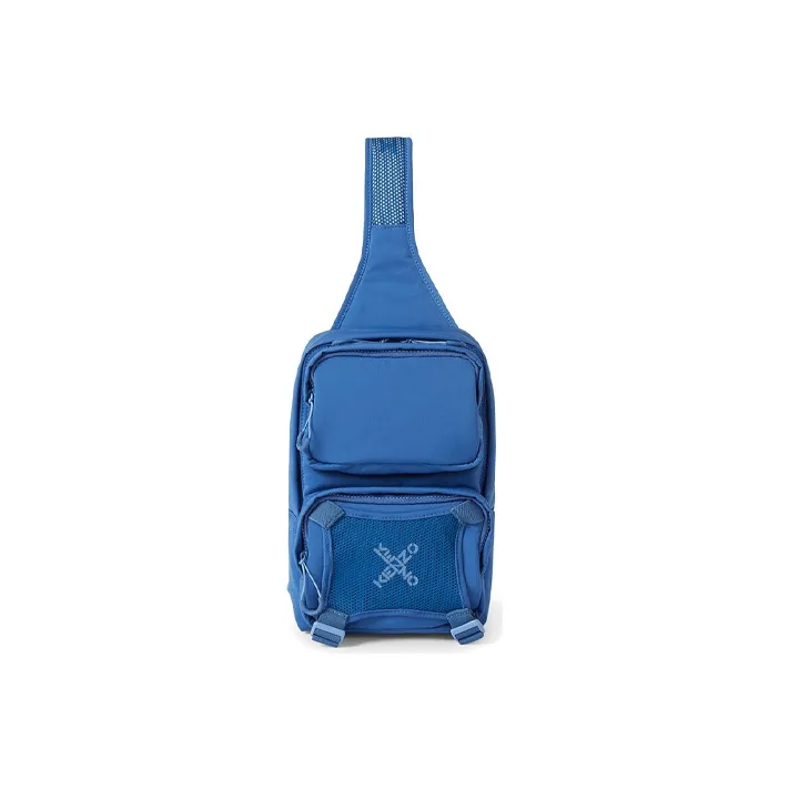 KENZO Letter Logo Nylon Fabric Sling Bag Regular Unisex Blue-0