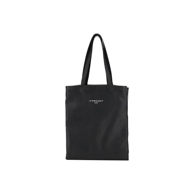 YProject Leather Double-Sided Handbag Regular Women's Black-2