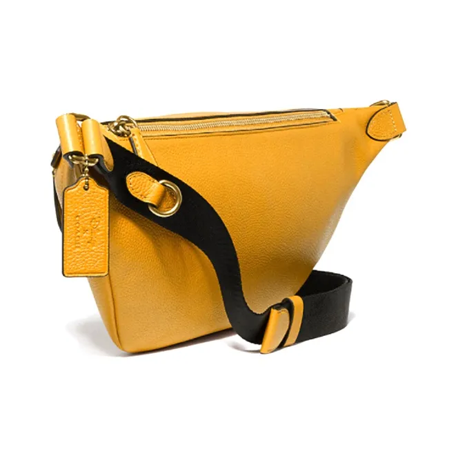 COACH League Leather Crossbody Bag Sling Bag Fanny Pack Large Size Women's Saffron-1