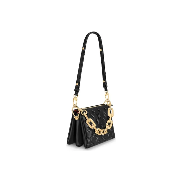 LOUIS VUITTON Coussin Sheepskin Pillow Bag Chain Bag Portable Crossbody Bag Shoulder Bag Women's Black-1