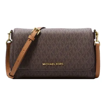MICHAEL KORS Jet Set Travel Leather Shoulder Bag, Crossbody Bag Medium Size Women's Brown
