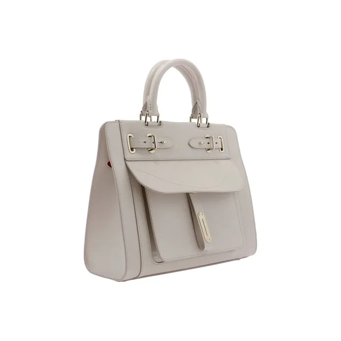 Fontana Milano 1915 Cow Leather Handbag Women's Gray-2