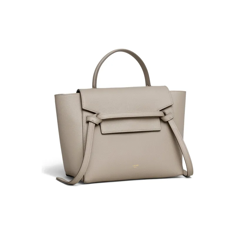 CELINE Belt Cow Leather Catfish Bag Handbag, Shoulder Bag, Crossbody Bag Micro Women's Taupe/Candy-1