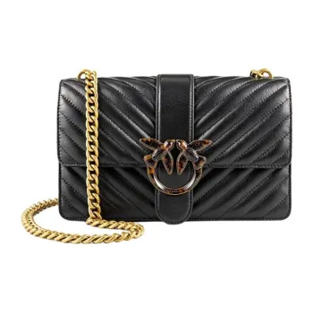PINKO Puff Sheepskin Flying Bird Swallow Bag Crossbody Bag Shoulder Bag Regular Women's Black