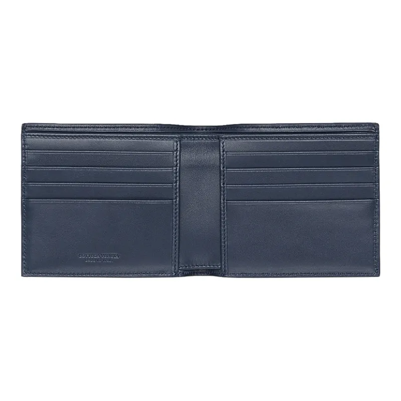 Bottega Veneta Cow Leather Card Holder, Wallet Unisex Dark Blue-5