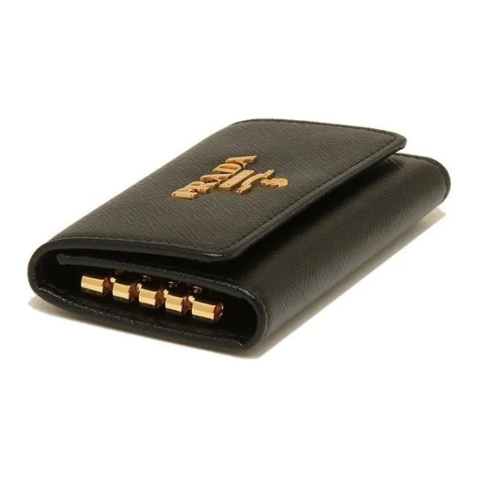 PRADA Leather Wallet Men's Black-1