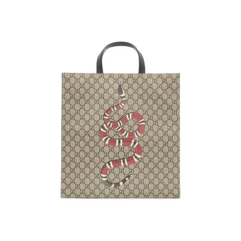 GUCCI Canvas With Leather Canvas Bag Tote Bag Shopping Bag Shoulder Bag Crossbody Bag Handbag Men's Ebony