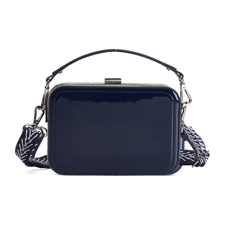 FILA Polypropylene PP Woven Fabric Small Square Box Shoulder Bag Crossbody Bag Women's Marine Blue-2