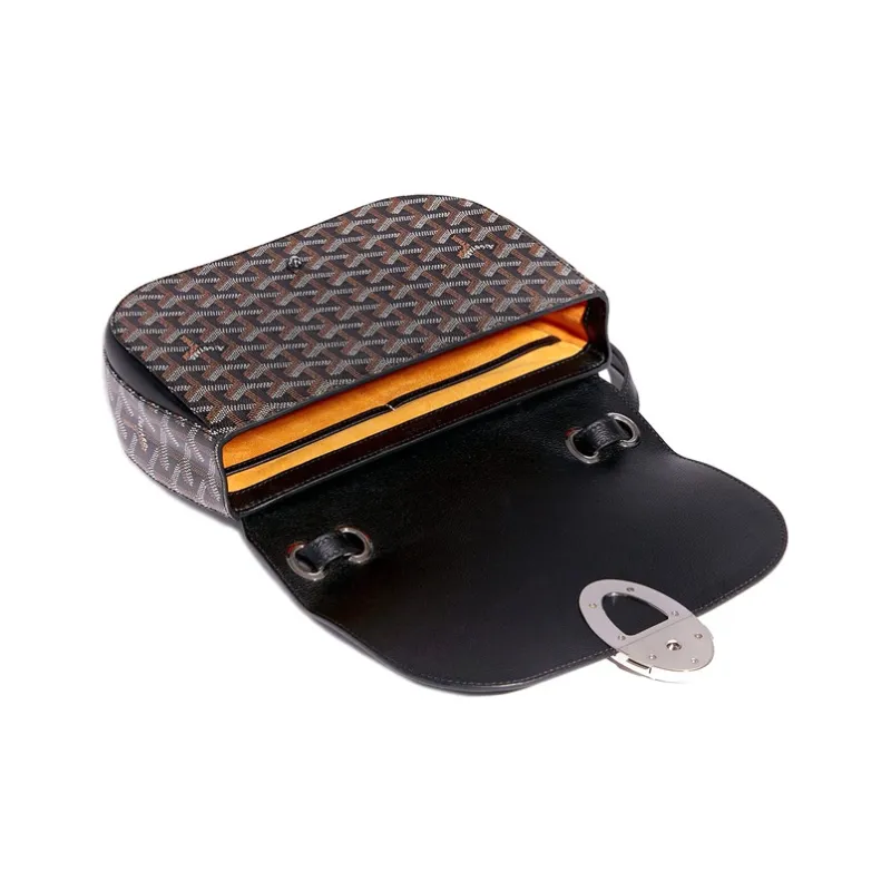 GOYARD 233 Canvas With Leather Shoulder Bag Crossbody Bag Regular Black-2