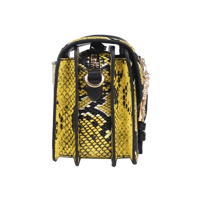 VERSACE Polyester Shoulder Bag Crossbody Bag Women's Yellow Black-2