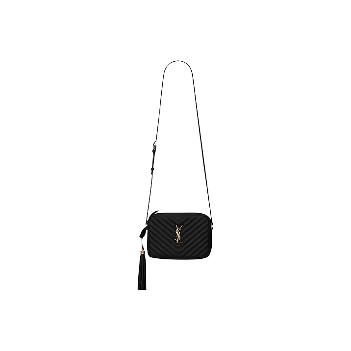 SAINT LAURENT LOU Quilted Cow Leather Camera Bag Shoulder Bag Crossbody Bag Women's Black-0