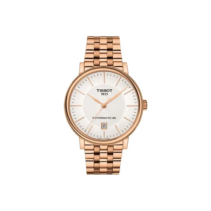 TISSOT Automatic Mechanical Movement Men's Watch 40mm White Dial Stainless Steel Watch Case Steel Strap-0