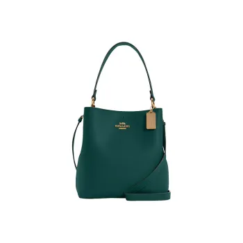 COACH Town Pebbled Leather Crossbody Bucket Shoulder Bag Women's Emerald Green