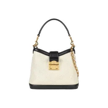 GUCCI GG Embossing Shoulder Bag Women's White