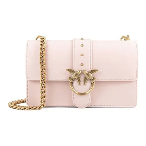 PINKO SIMPLY Cow Leather Flying Bird Bag Swan Bag Shoulder Bag Crossbody Bag Medium Size Women's Pink