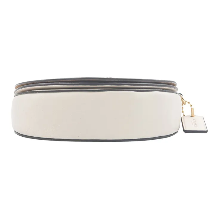 COACH Ellen Leather Embroidery Bag, Shoulder Bag, Saddle Bag, Crossbody Bag Trumpets Women's White-4
