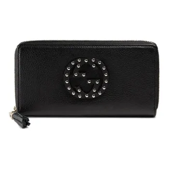 GUCCI Soho Leather Wallets With Money Clip Women's Black