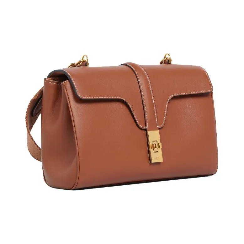 CELINE 16 Smooth Cow Leather Shoulder Bag Crossbody Bag Women's Tawny-1