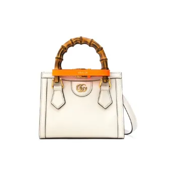 GUCCI Diana Leather Tote Bag, Shopping Bag, Handbag, Shoulder Bag, Crossbody Bag Mini Women's White