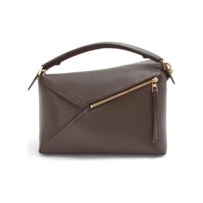 LOEWE Goatskin Geometric Bag Handbag Shoulder Bag Crossbody Bag Medium Size Women's Taupe-2