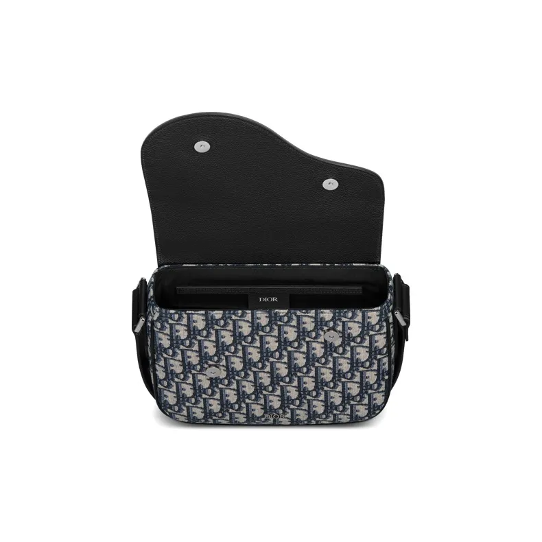 DIOR Saddle Grained Calfskin Saddle Bags Messenger Bag Shoulder Bag Crossbody Bag Mini Men's Beige/Black-2