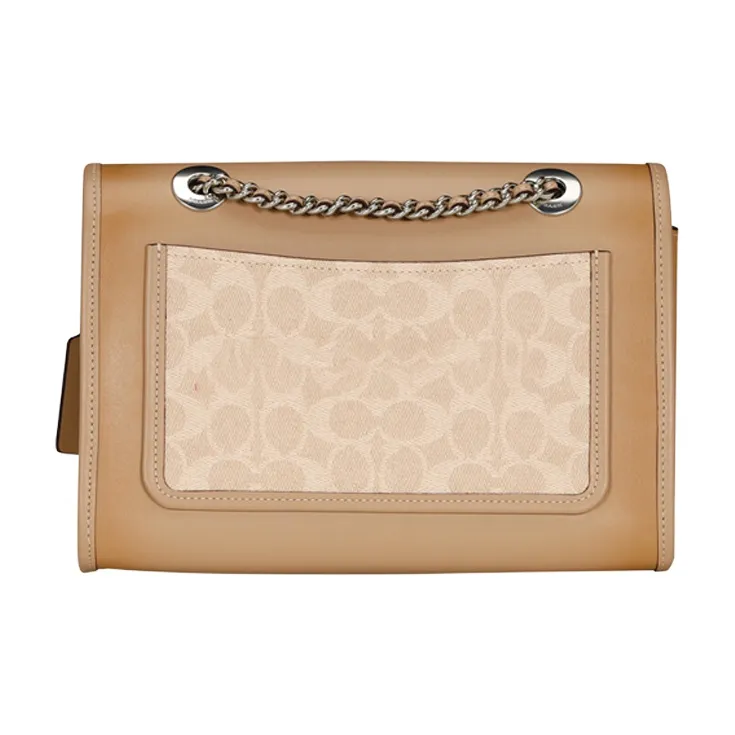 COACH Canvas With Leather Shoulder Bag, Crossbody Bag Women's Brown With Monogram-2