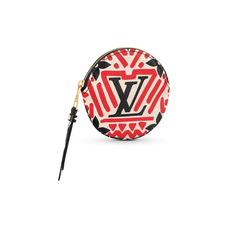 LOUIS VUITTON Crafty Round Coin Purse Cream/Red-1