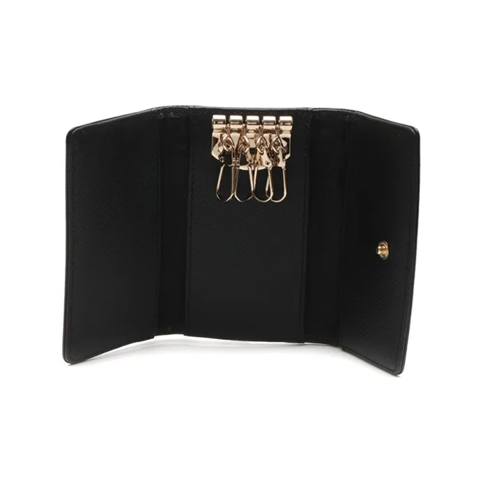 Kate Spade Leather Card Holder Key Pouch Women's Black-3