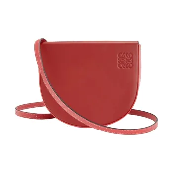 LOEWE Heel Soft Calfskin Horseshoe Bag, Clutch, Shoulder Bag, Crossbody Bag Regular Women's Red