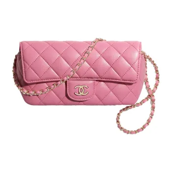 CHANEL Sheepskin Eyeglass Pouch, Handbag, Shoulder Bag, Crossbody Bag Women's Pink