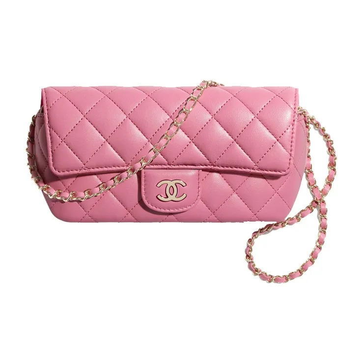 CHANEL Sheepskin Eyeglass Pouch, Handbag, Shoulder Bag, Crossbody Bag Women's Pink-0