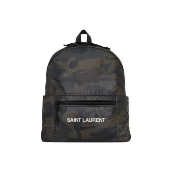 SAINT LAURENT Nylon Backpack Men's Khaki Camouflage